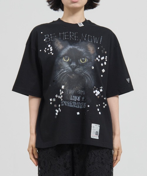 ミハラヤスヒロ スカーフ ドッキング Tシャツ チュニック 36 S 黒 MIHARAYASUHIRO - MIHARA YASUHIRO スカーフ ドッキング Tシャツの通販