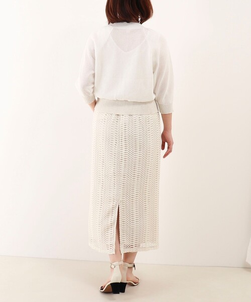 「NOLLEY'S LIGHT」 ニットカーディガン 38 オフホワイト レディース_画像4