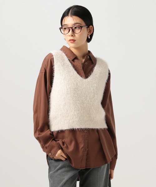 BAYFLOW（ベイフロー） ベスト ジレ 「前後2WAY」ショートファーベスト