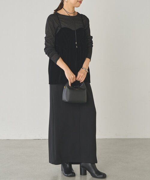 セールまもなく終了Loungedressジャガードキャミタックブラウス Loungedress ブラウス シャツ ベルベットキャミブラウス