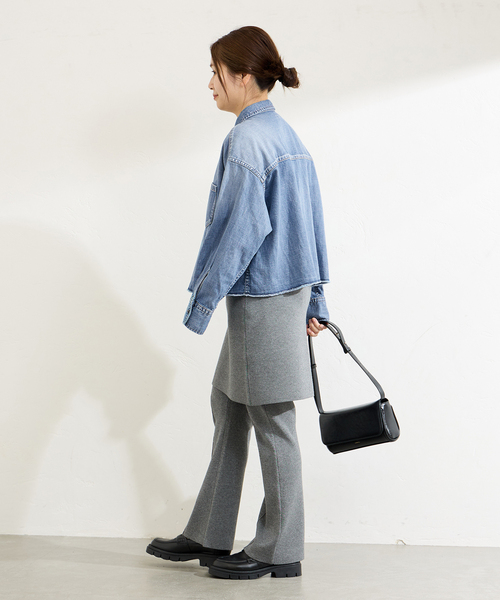 ブラウス シャツ 「追加」ライトオンスデニムクロップドシャツ レディース JOURNAL STANDARD ブラウス シャツ 「追加」ライトオンスデニム
