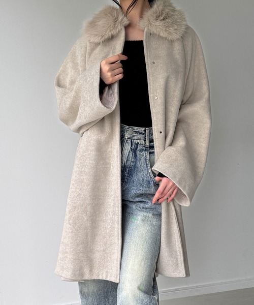 ファー付シャギーノーカラーコート Amazon | [グレースコンチネンタル] 2022AW ﾌｧｰ付ｼｬｷﾞｰﾉｰｶﾗｰｺｰﾄ ﾌｧｰ付