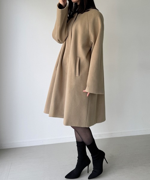 JUNOAH（ジュノア） ノーカラーコート コート 「取り外し可能