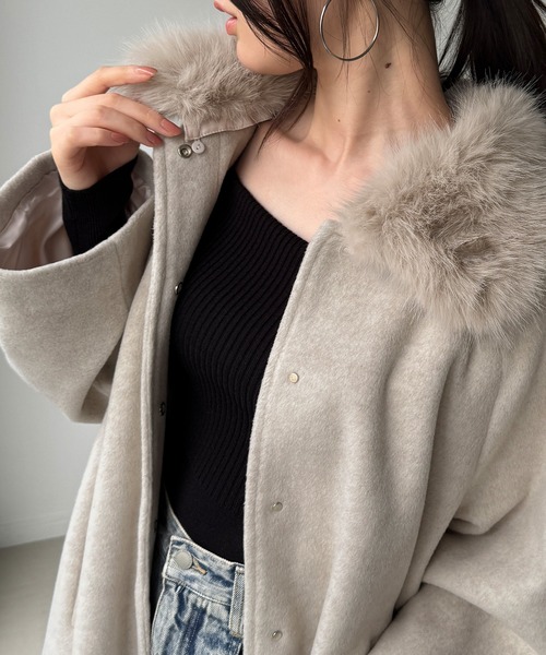 ファー付シャギーノーカラーコート Amazon | [グレースコンチネンタル] 2022AW ﾌｧｰ付ｼｬｷﾞｰﾉｰｶﾗｰｺｰﾄ ﾌｧｰ付