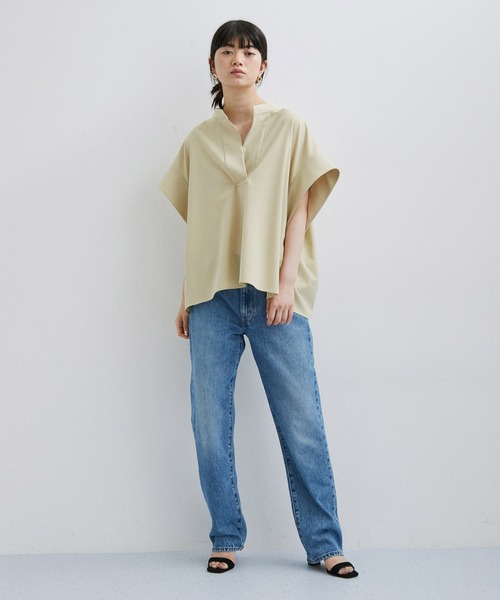 ADAM ET ROPE'アダムエロペ半袖リネンブラウス ADAM ET ROPE'（アダムエロペ） シャツ リネン ハーフスリーブオーバー