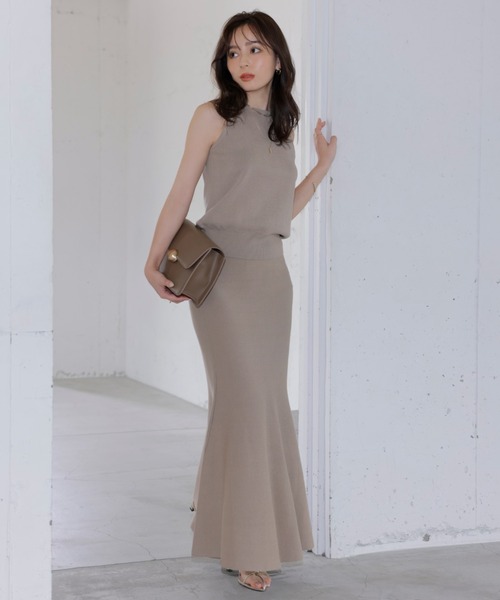 anuans（アニュアンス） ニットスカート FREE グレー レディース