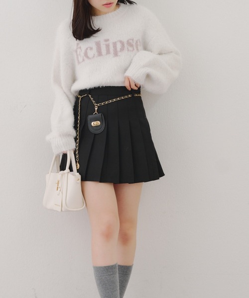 continuer de NICE CLAUP スカート チャーム付プリーツミニスカート