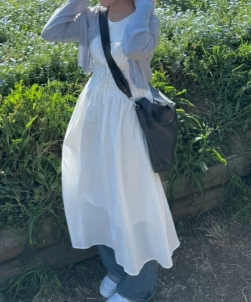 「paravion」 キャミソールワンピース FREE ホワイト レディース_画像3