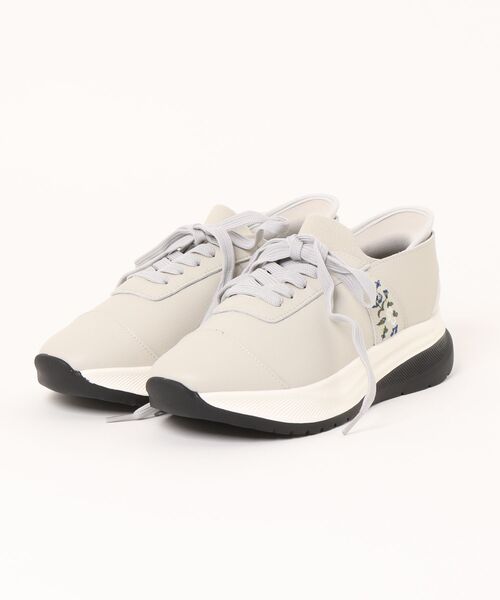 スーパーハッカ（SUPER HAKKA）/フラワーワンポイント刺繍ハンズフリースニーカー SUPER HAKKA（スーパーハッカ） スニーカー フラワーワンポイント刺繍