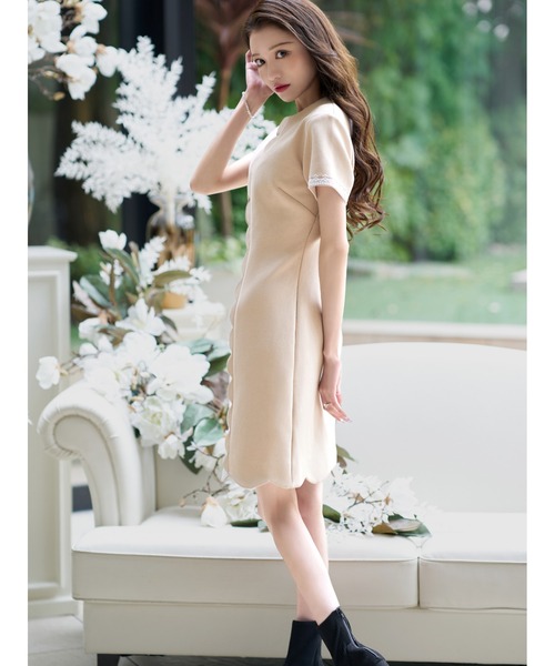 「emiriawiz」 半袖ワンピース MEDIUM ベージュ レディース_画像5