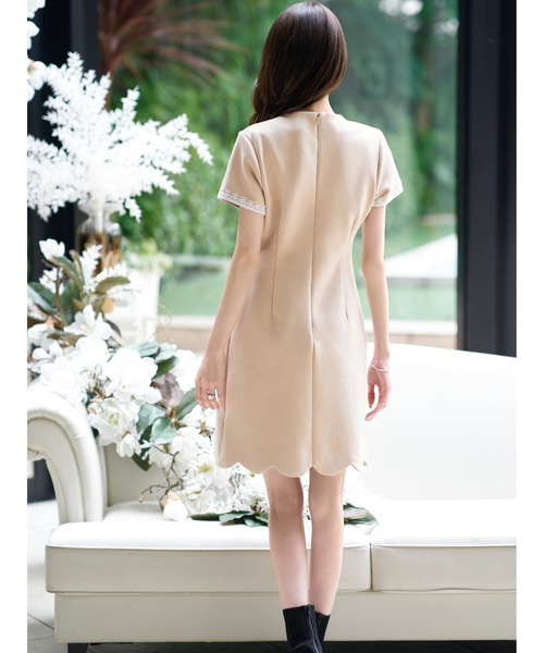 「emiriawiz」 半袖ワンピース MEDIUM ベージュ レディース_画像7