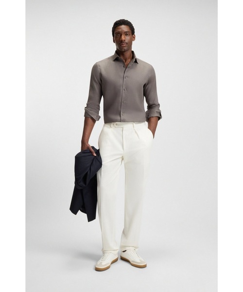 スニーカー BECKHAM x BOSS レザースニーカー スエードトリム メンズの画像