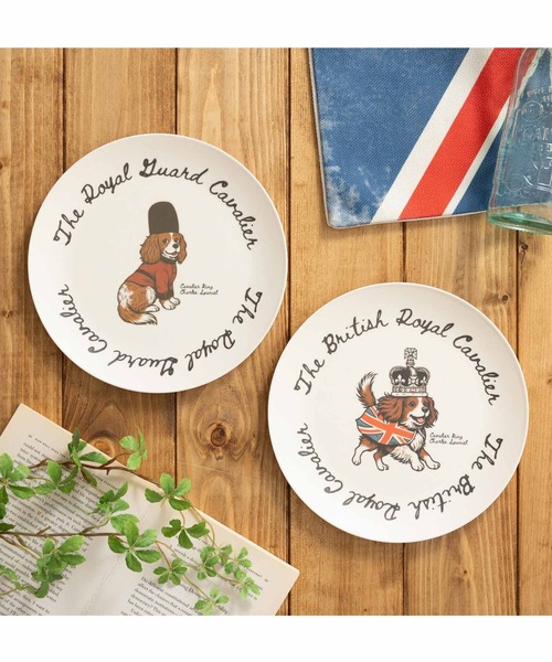 こばやしゆふ／大皿2枚＋旅犬(サイン本) Jubilee（ジュビリー） 食器 英国犬 コーギー＆キャバリア ロイヤル