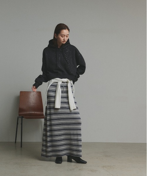 ad thie（アドティエ） スカート マルチボーダー ニット ロング