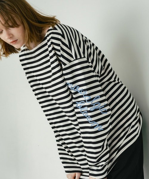 WHYTO（ホワイト） tシャツ 「WHYTO. / ホワイト」ルーズストライプ