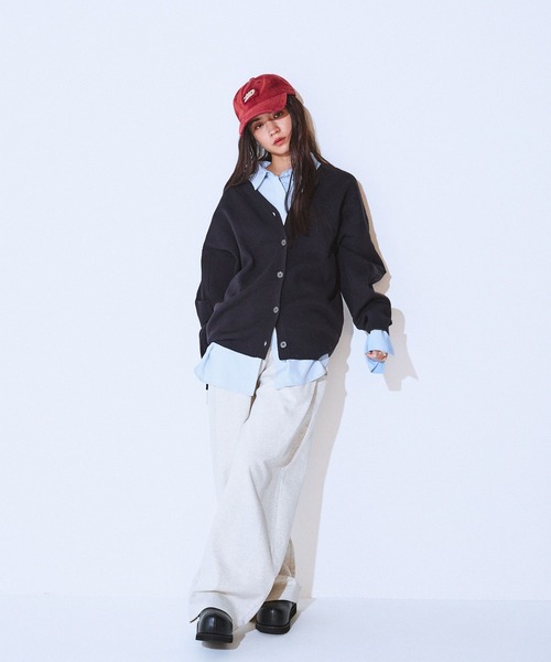 JEANASIS（ジーナシス） カーディガン 12G WジャガードコクーンVニット