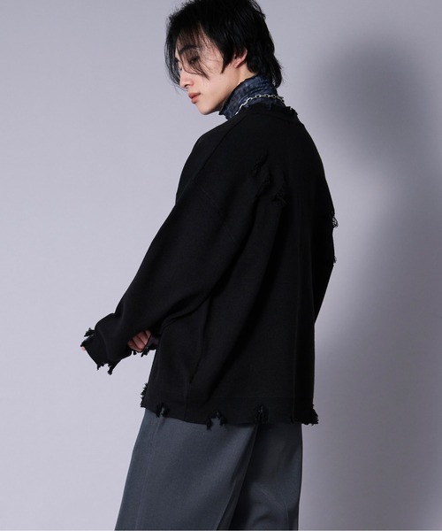 「Ellno Loset」 ニットカーディガン SMALL ブラック メンズ_画像3