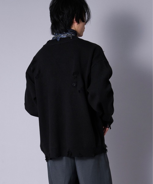 「Ellno Loset」 ニットカーディガン SMALL ブラック メンズ_画像4