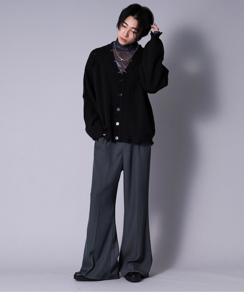 「Ellno Loset」 ニットカーディガン SMALL ブラック メンズ_画像7