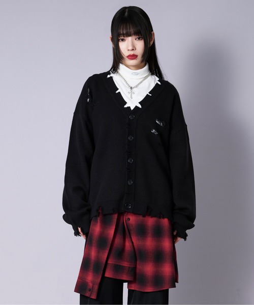 「Ellno Loset」 ニットカーディガン SMALL ブラック メンズ_画像8