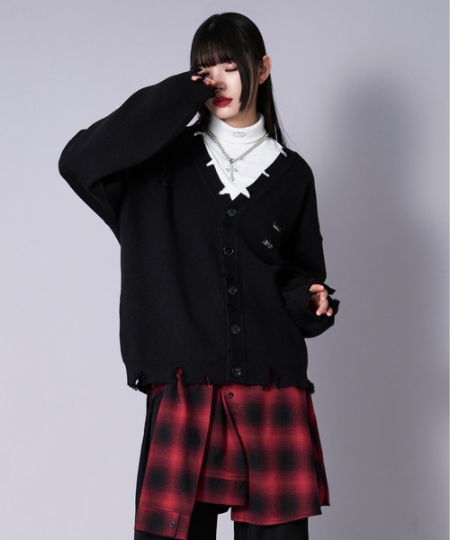 「Ellno Loset」 ニットカーディガン SMALL ブラック メンズ_画像9