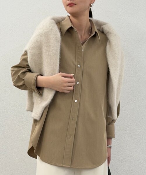 deres デレス　プルオーバーシャツ ブラウン　新品・未使用 deres half sleeve blouse chocolate