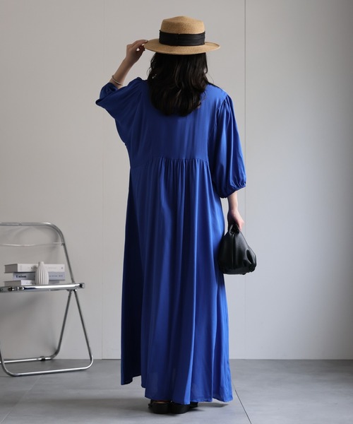 「ap retro」 7分袖ワンピース FREE ブラック レディース_画像5