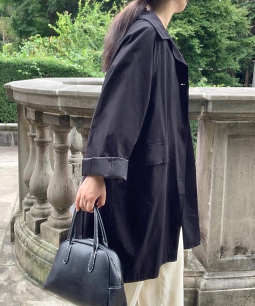 「LAUIR」 トレンチコート LARGE ネイビー レディース_画像7