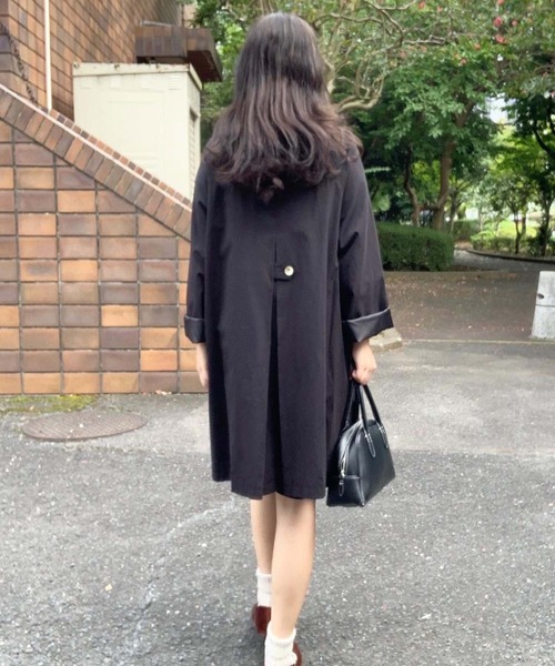 「LAUIR」 トレンチコート LARGE ネイビー レディース_画像8