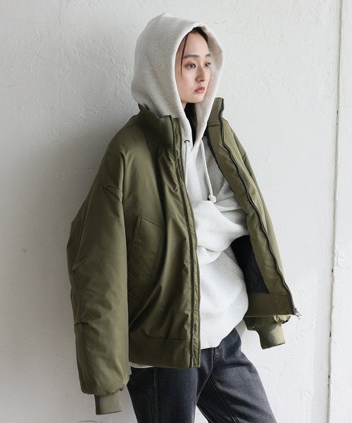 No Rule No Line ブルゾン アウター 中綿ダブルジップブルゾン