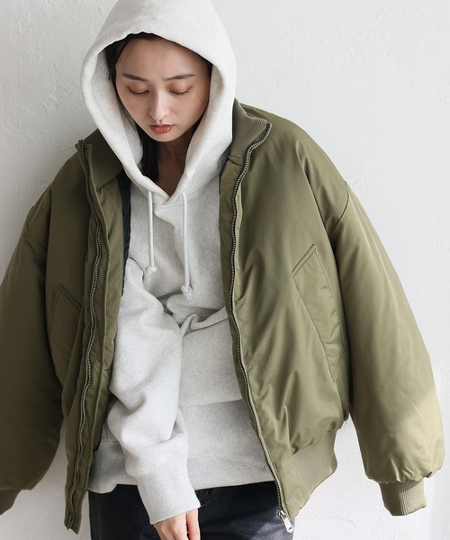 No Rule No Line ブルゾン アウター 中綿ダブルジップブルゾン