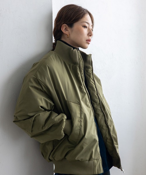 No Rule No Line ブルゾン アウター 中綿ダブルジップブルゾン