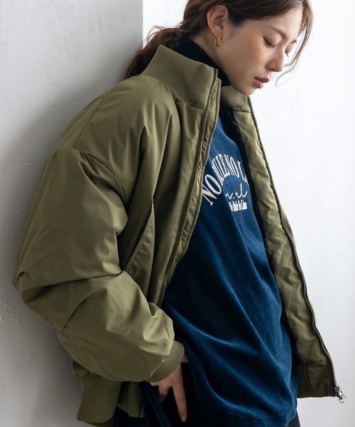 No Rule No Line ブルゾン アウター 中綿ダブルジップブルゾン