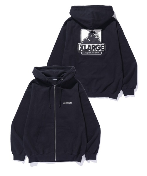 X-LARGE ブラック ジップアップパーカー 中古・古着通販】X-LARGE (エクストララージ) ジップパーカー ブラック