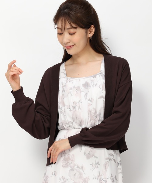 「MISCH MASCH」 ニットカーディガン フリ- ブラウン レディース_画像2