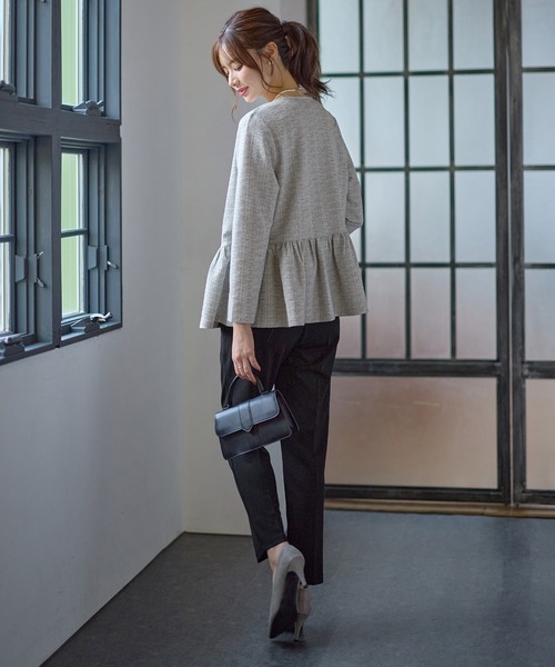 GeeRA（ジーラ） セットアップ 「2点セット」ニットツイードペプラム