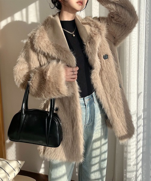 ファー付コート（リバーシブル） エコファーリバーシブルコート ◎☆ | 京都通販ミセスのファッション館