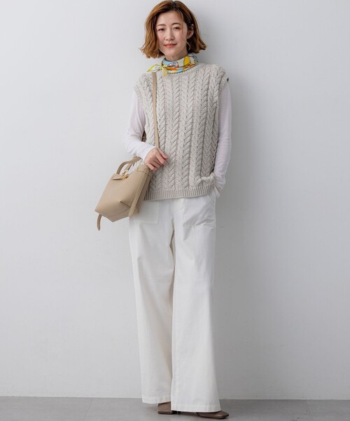 23区（ニジュウサンク） ベスト ジレ ケーブル ニットベスト