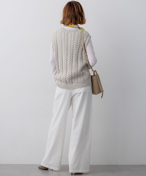 23区（ニジュウサンク） ベスト ジレ ケーブル ニットベスト