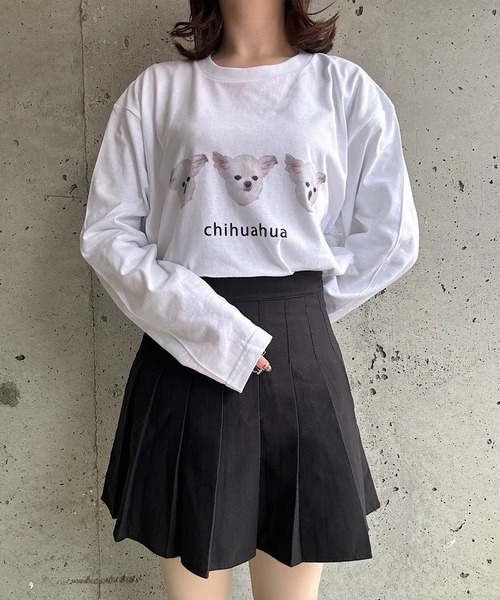 tシャツ 犬3連プリントロンT／長袖Tシャツ レディース : ZOZOTOWN