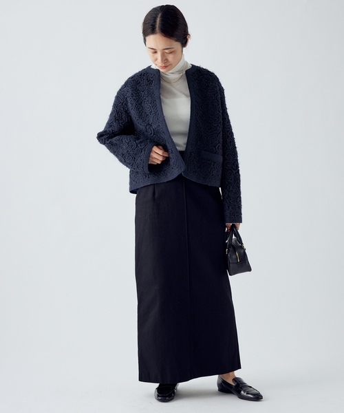 IENA（イエナ） ノーカラージャケット FREE ネイビー レディース