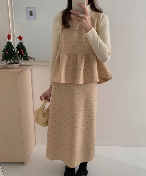 ジャケット・スカート・ニットベストその他セット FAVORITO セットアップ ニットトップスベストスカートセットアップ