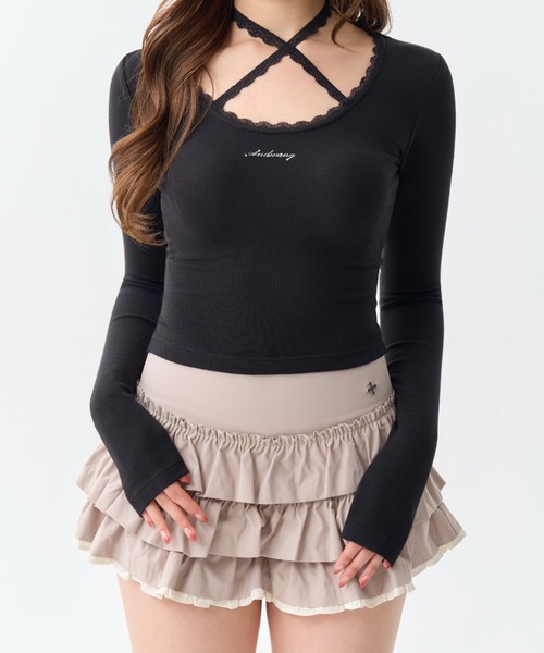 ANDWANG tシャツ Cross Lace Long Tee レディース : ZOZOTOWN Yahoo!店