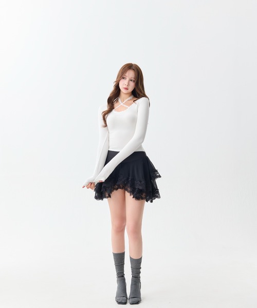 ANDWANG tシャツ Cross Lace Long Tee レディース : ZOZOTOWN Yahoo!店