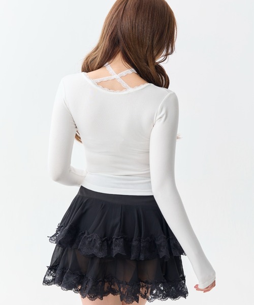 ANDWANG tシャツ Cross Lace Long Tee レディース : ZOZOTOWN Yahoo!店