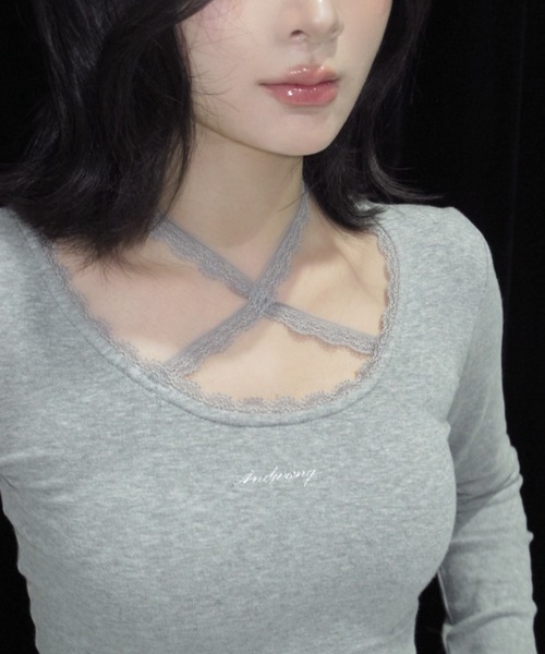 ANDWANG tシャツ Cross Lace Long Tee レディース : ZOZOTOWN Yahoo!店