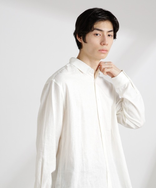 「NANO universe」 長袖シャツ S グレー メンズ_画像3