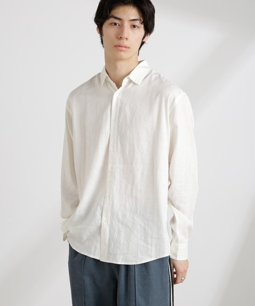 「NANO universe」 長袖シャツ S グレー メンズ_画像6