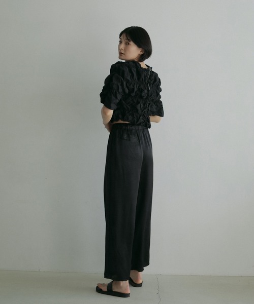 「anuke」 イージーパンツ 38inch ブラック レディース_画像2