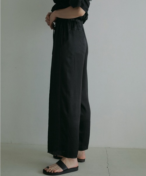 「anuke」 イージーパンツ 38inch ブラック レディース_画像3